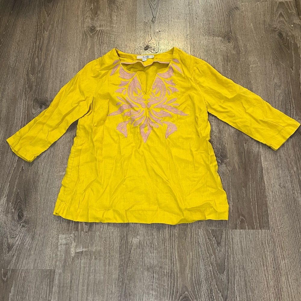 Bonden Linen Top Sicily 3/4 Sleeve